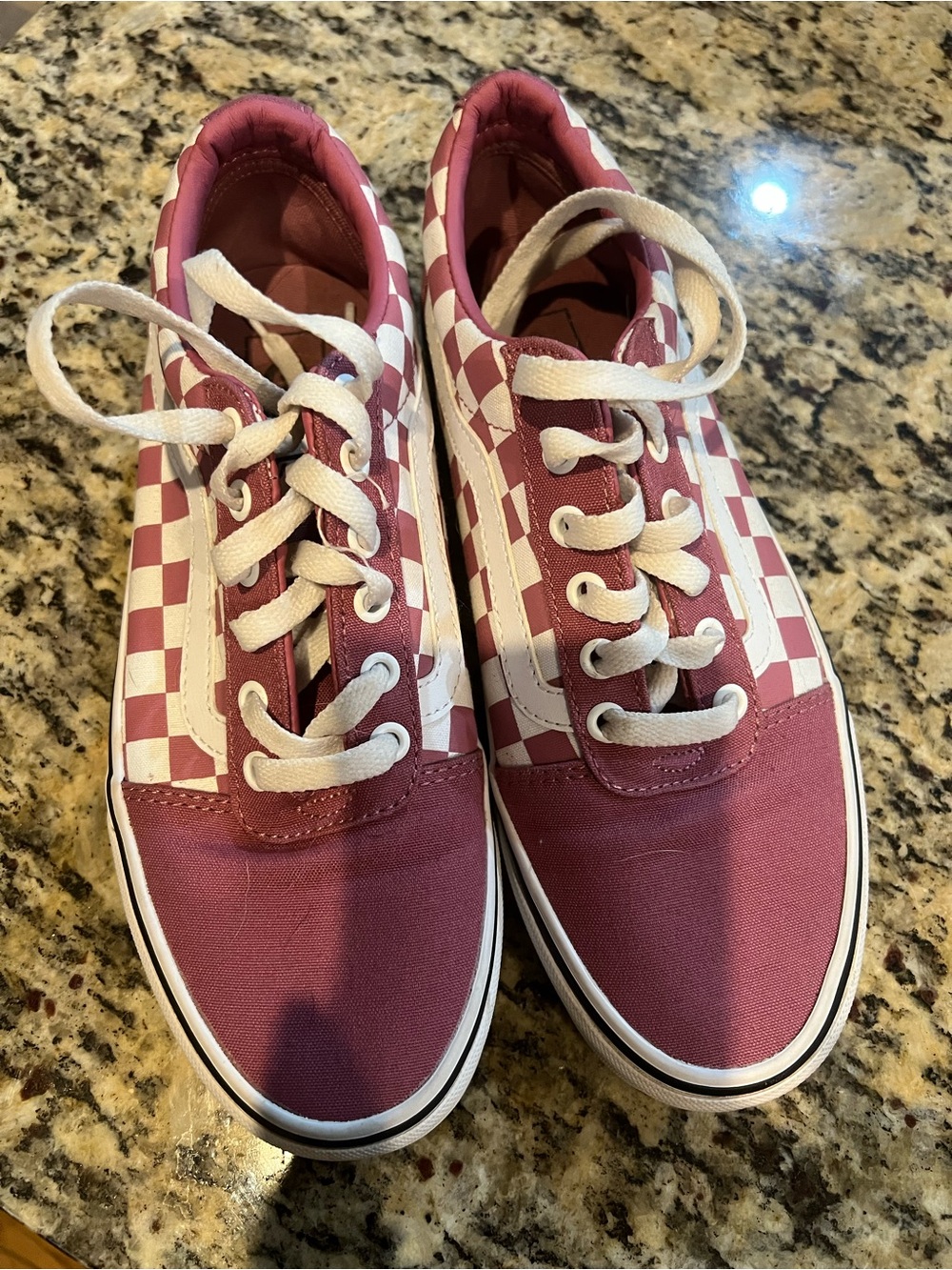 Vans checker board, 8.5, pink/mauve